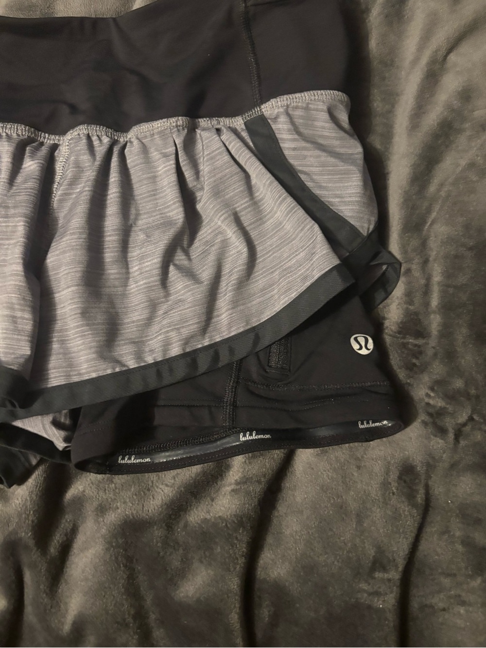 lululemon athletica Black and Heather Gray Athletic Skort